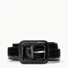 WAIST BELT  BLACK CROC EMBOSSED