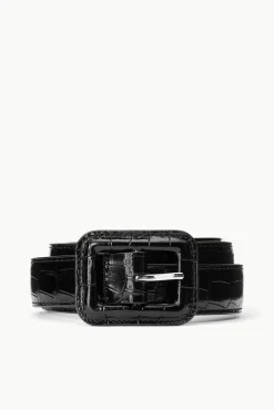 WAIST BELT  BLACK CROC EMBOSSED