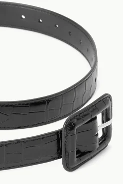 WAIST BELT  BLACK CROC EMBOSSED