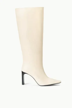 WALLY HIGH HEEL BOOT  CREAM BLACK