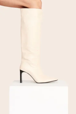 WALLY HIGH HEEL BOOT  CREAM BLACK
