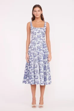 WELLS DRESS  BLUE TOILE