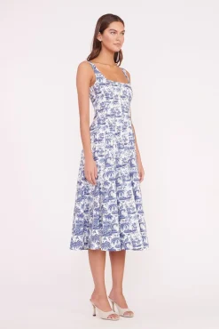 WELLS DRESS  BLUE TOILE
