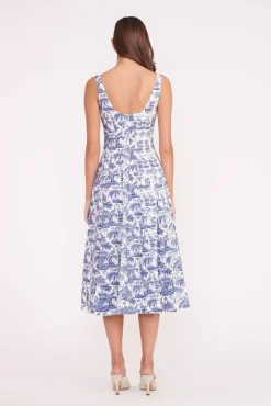 WELLS DRESS  BLUE TOILE