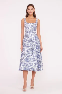 WELLS DRESS  BLUE TOILE