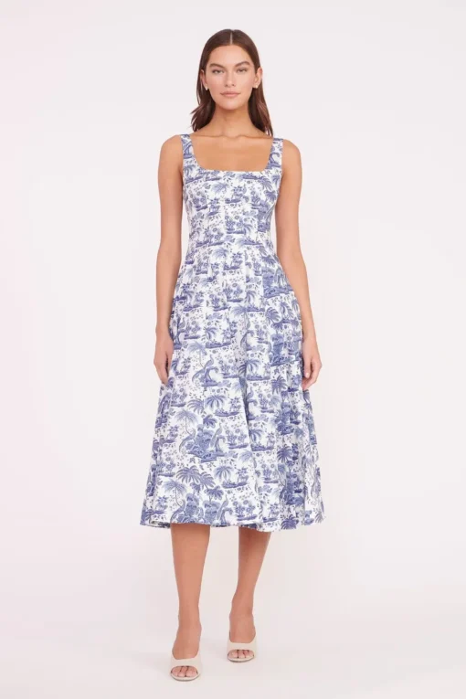 WELLS DRESS  BLUE TOILE