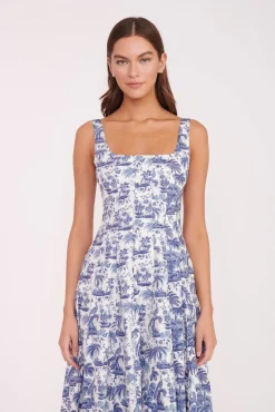 WELLS DRESS  BLUE TOILE
