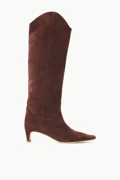 WESTERN WALLY BOOT  MAHOGANY SUEDE
