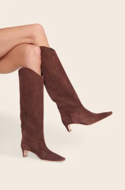 WESTERN WALLY BOOT  MAHOGANY SUEDE