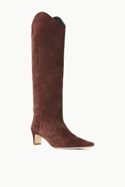 WESTERN WALLY BOOT  MAHOGANY SUEDE