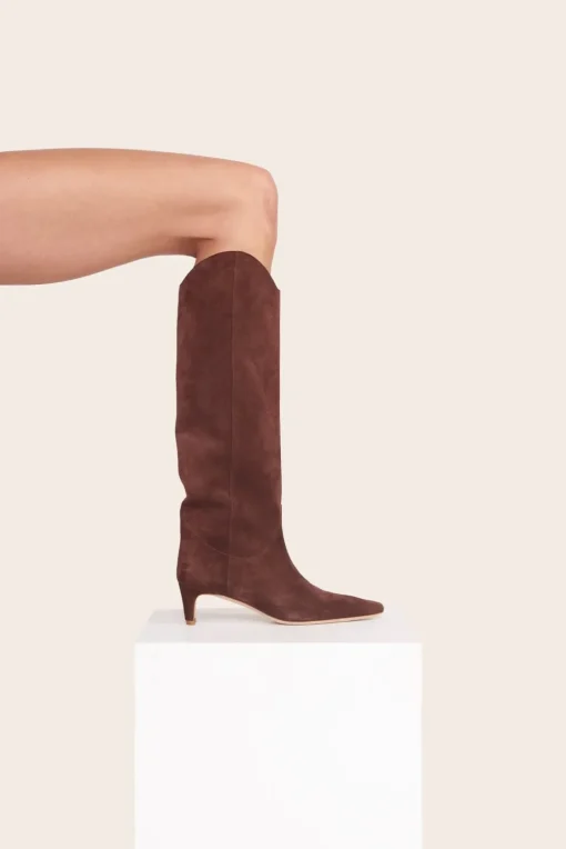 WESTERN WALLY BOOT  MAHOGANY SUEDE
