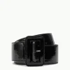WIDE WAIST BELT  BLACK PATENT