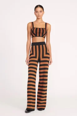 ZOLA TOP  BLACK TAN SEASHORE STRIPE