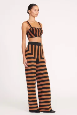 ZOLA TOP  BLACK TAN SEASHORE STRIPE