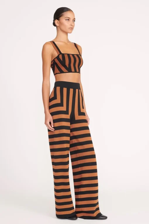 ZOLA TOP  BLACK TAN SEASHORE STRIPE